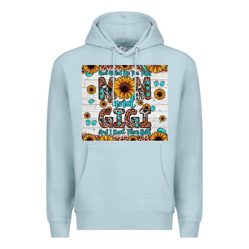 God Gifted Me Two Titles Mom And Gigi And I Rock Them Both Premium Hoodie by JahusDesignShop | Teevron