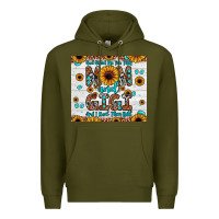 Army Green god gifted me two titles mom and gigi and i rock them both Premium Hoodie - JahusDesignShop
