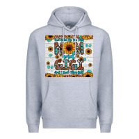Heather Grey god gifted me two titles mom and gigi and i rock them both Premium Hoodie - JahusDesignShop