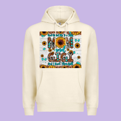 God Gifted Me Two Titles Mom And Gigi And I Rock Them Both Premium Hoodie Designed By Jahusdesignshop