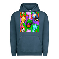 Pigment Midnight Navy halloween jar with ghost seamless pattern Urban Hoodie - BundleAndBundleShop