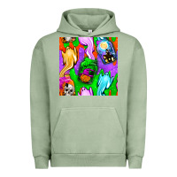 Pigment Oil Green halloween jar with ghost seamless pattern Urban Hoodie - BundleAndBundleShop