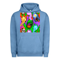 Pigment Pebble Blue halloween jar with ghost seamless pattern Urban Hoodie - BundleAndBundleShop