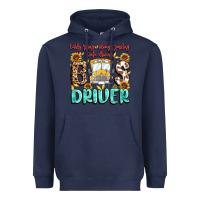 Navy early rising always smiling safe driving bus drive Heavyweight Hoodie - MaliasSmallBusiness