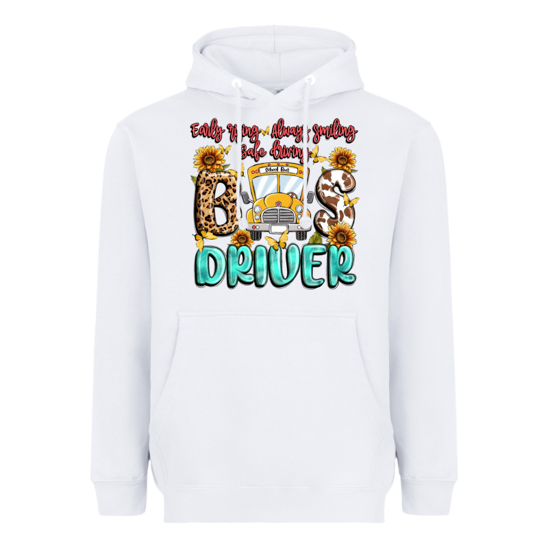 Early Rising Always Smiling Safe Driving Bus Drive Heavyweight Hoodie by MaliasSmallBusiness | Teevron