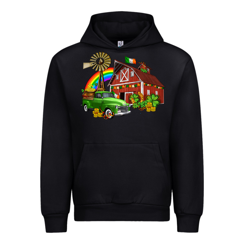 Barn St Patricks With Truck And Shamrocks Urban Hoodie by AdoDesignShop | Teevron