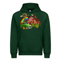 Forest Green barn st patricks with truck and shamrocks Urban Hoodie - AdoDesignShop