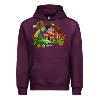 Mauve Wine barn st patricks with truck and shamrocks Urban Hoodie - AdoDesignShop