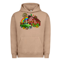 Pigment Burro barn st patricks with truck and shamrocks Urban Hoodie - AdoDesignShop