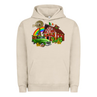 Pigment French Oak barn st patricks with truck and shamrocks Urban Hoodie - AdoDesignShop