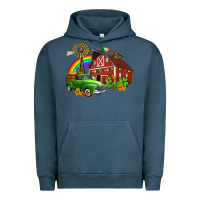 Pigment Midnight Navy barn st patricks with truck and shamrocks Urban Hoodie - AdoDesignShop