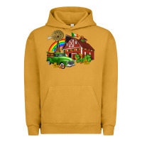 Pigment Peanut Butter barn st patricks with truck and shamrocks Urban Hoodie - AdoDesignShop