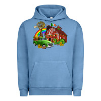 Pigment Pebble Blue barn st patricks with truck and shamrocks Urban Hoodie - AdoDesignShop