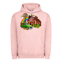 Pigment Salmon barn st patricks with truck and shamrocks Urban Hoodie - AdoDesignShop