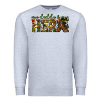 Heather Grey my daddy is my hero army western Premium Sweatshirt - texasbilliewilder