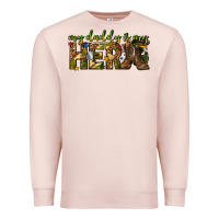 Pale Pink my daddy is my hero army western Premium Sweatshirt - texasbilliewilder