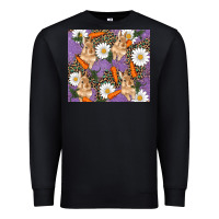 Black easter bunny carrot daisys leopard glitter Premium Sweatshirt - RanaPortraitStore
