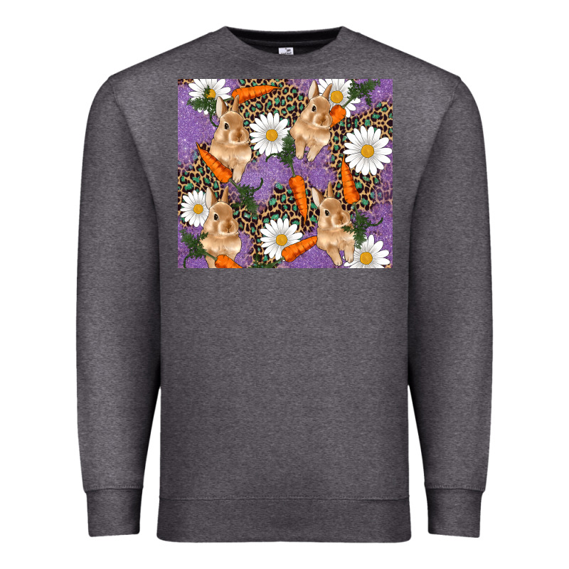 Easter Bunny Carrot Daisys Leopard Glitter Premium Sweatshirt by RanaPortraitStore | Teevron