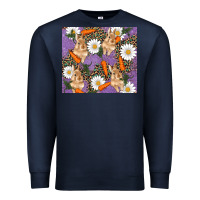 Navy easter bunny carrot daisys leopard glitter Premium Sweatshirt - RanaPortraitStore