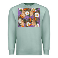 Seafoam easter bunny carrot daisys leopard glitter Premium Sweatshirt - RanaPortraitStore