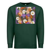 Sports Green easter bunny carrot daisys leopard glitter Premium Sweatshirt - RanaPortraitStore