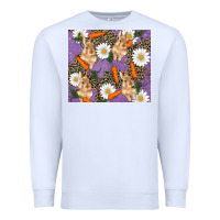 White easter bunny carrot daisys leopard glitter Premium Sweatshirt - RanaPortraitStore