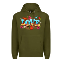 Army Green love summer Premium Hoodie - AdoDesignShop