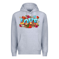 Heather Grey love summer Premium Hoodie - AdoDesignShop
