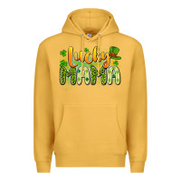 Mustard lucky mama Premium Hoodie - Artiststas