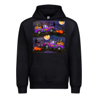 Black halloween spooky truck seamless pattern Urban Hoodie - BundleAndBundleShop