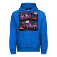 Cobalt halloween spooky truck seamless pattern Urban Hoodie - BundleAndBundleShop