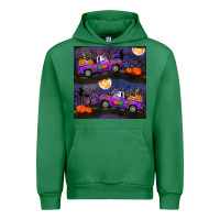 Emerald halloween spooky truck seamless pattern Urban Hoodie - BundleAndBundleShop