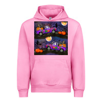Fuchsia Pink halloween spooky truck seamless pattern Urban Hoodie - BundleAndBundleShop