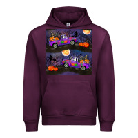 Mauve Wine halloween spooky truck seamless pattern Urban Hoodie - BundleAndBundleShop
