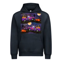 Navy halloween spooky truck seamless pattern Urban Hoodie - BundleAndBundleShop