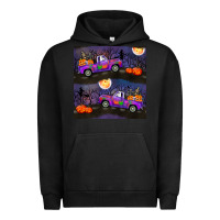 Pigment Black halloween spooky truck seamless pattern Urban Hoodie - BundleAndBundleShop