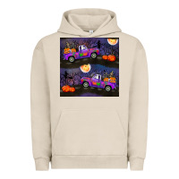 Pigment French Oak halloween spooky truck seamless pattern Urban Hoodie - BundleAndBundleShop