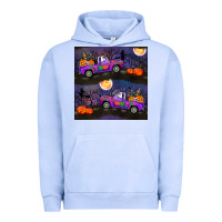 Halloween Spooky Truck Seamless Pattern Urban Hoodie | Teevron