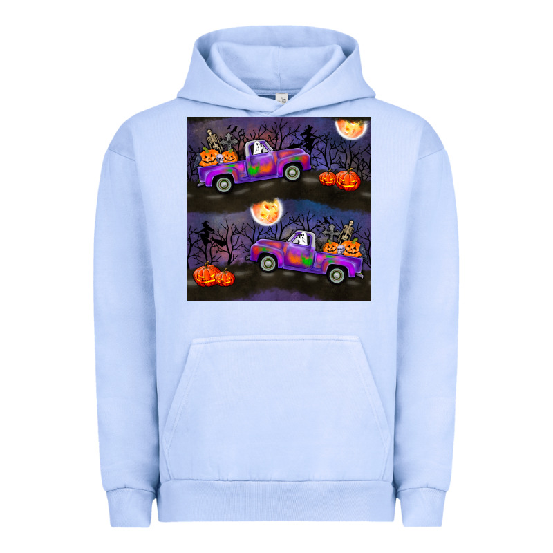 Halloween Spooky Truck Seamless Pattern Urban Hoodie by BundleAndBundleShop | Teevron