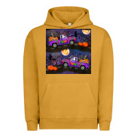 Pigment Peanut Butter halloween spooky truck seamless pattern Urban Hoodie - BundleAndBundleShop