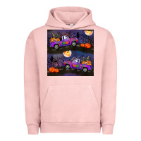Pigment Salmon halloween spooky truck seamless pattern Urban Hoodie - BundleAndBundleShop