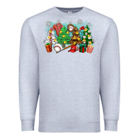 Heather Grey christmas trees with baseball Premium Sweatshirt - Zillion Design Studio