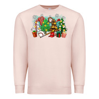 Pale Pink christmas trees with baseball Premium Sweatshirt - Zillion Design Studio