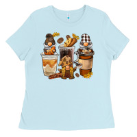 Baby Blue Coffee gnome Ladies Tee - BarkalooDesign