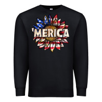Black merica with sunflower Premium Sweatshirt - texasbilliewilder