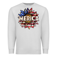Dove Grey merica with sunflower Premium Sweatshirt - texasbilliewilder