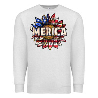 Oatmeal Heather merica with sunflower Premium Sweatshirt - texasbilliewilder