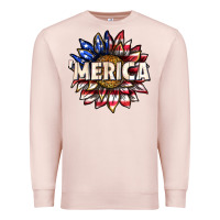 Pale Pink merica with sunflower Premium Sweatshirt - texasbilliewilder