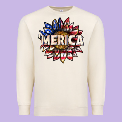 Premium Sweatshirt merica with sunflower