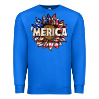 True Royal merica with sunflower Premium Sweatshirt - texasbilliewilder